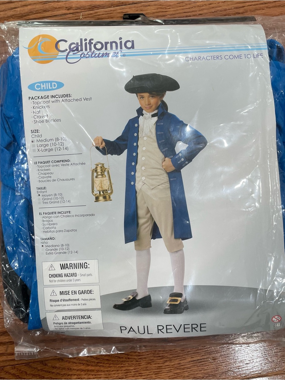 California Costumes Blue Paul Revere Colonial Coat Costume for Kids